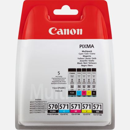 [IO-4604709] Cartuccia CANON originale  0372C004, PGI-570BK/CLI-571BK