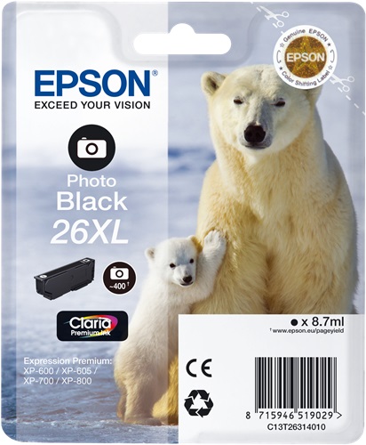 [IO-4607789] Cartuccia EPSON originale  26XL, C13T26314010, C13T26314012