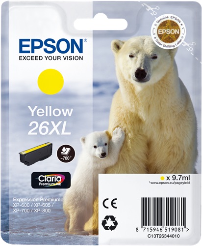 [IO-4607792] Cartuccia EPSON originale  26XL, C13T26344010, C13T26344012